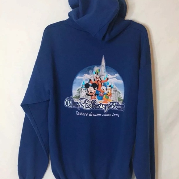 Walt Disney World Mickey Mouse 2009 Sweatshirt Zippered Blue Medium Disneyland - Picture 2 of 4